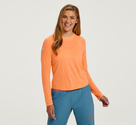 Hoka One One Merino Blend Long Sleeve Mulher - Top Cantaloupe | PT-EGalfm7